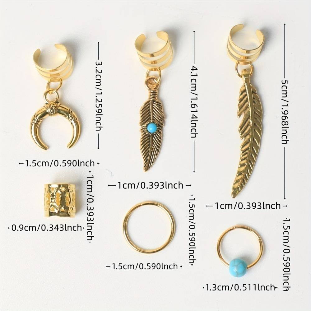 31pcs Dread Locks Dreadlocks Beads Turquoise Hair Braid Tubes Hollow Out Hair Ring for Braids