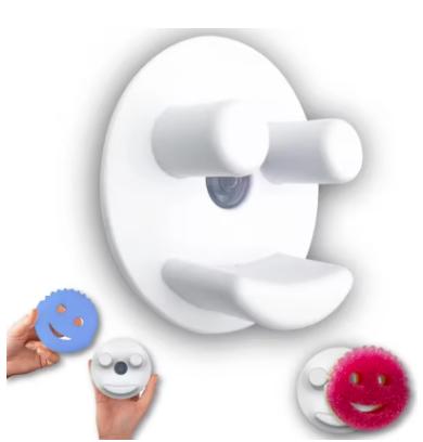 Sponge Holder Suction Cup Smiling Face Sponge Holders for Kitchen Sink Bathroom белый