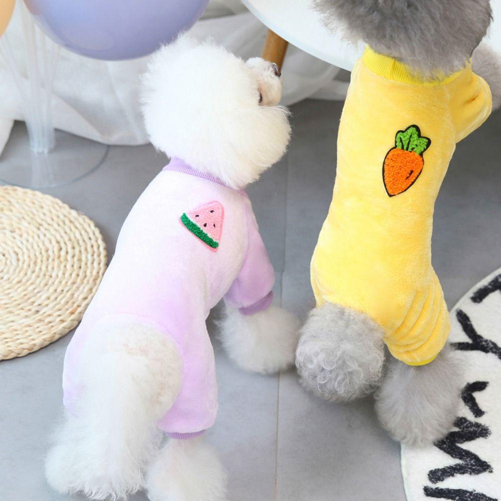 Fruit Printed Dogs Pajamas Soft Puppy Clothing Coat Cute Dog Four-leg Jumpsuit  for Dogs Puppy