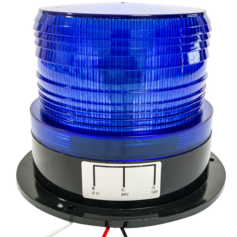Compatible Flash Strobe LED Warning Light Rotating Light [Angelicate] 12/24V (Blue (3 Cords))