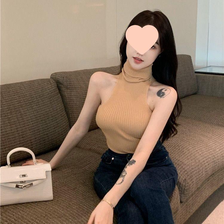 Women's Spicy High Neck Sleeveless Top - Sexy Autumn/Winter Trendy Outer/Inner Wear