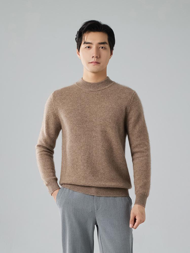 Semi-turtleneck cashmere sweater seven-needle thickened pullover sweater bottoming knitted sweater wool sweater