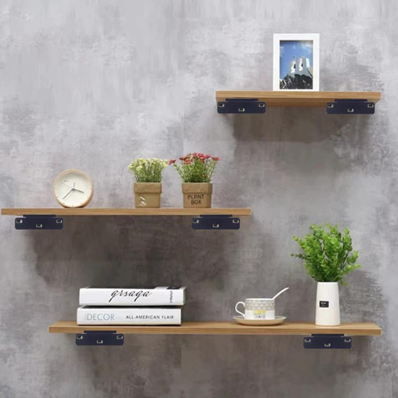 3mm Thick Hidden Floating Bracket Set Heavy Duty with Complete Screws for Wall Mount Storage Shelves Office Use