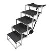 Hundetreppe für Autos Breit 5-stufig Hund Auto Treppen Faltbar Tragbar Haustier Treppen Leichtes Aluminium für Auto SUV und LKW 200 lbs