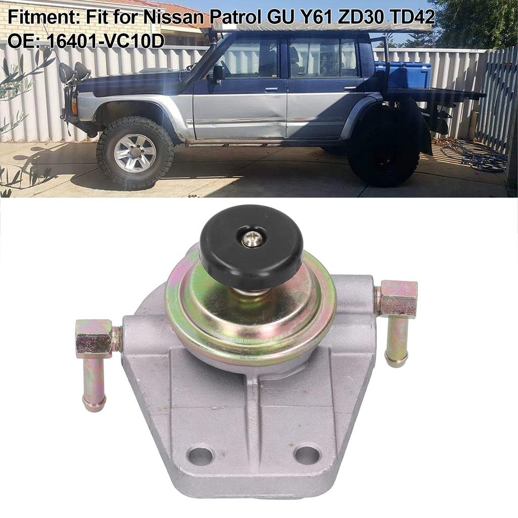 Diesel Fuel Filter Primer Pump, KIMISS 16401‑VC10D Aluminum Alloy Fuel Filter Base Diesel Fuel