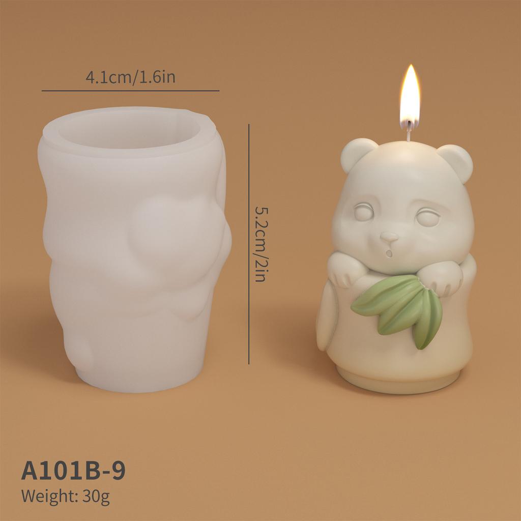 Bamboo Panda Shape Candle Silicone Molds for Making Candle Resin Pillar Aromatherapy Candles Wax Soap Flower Specimen Clay Craft