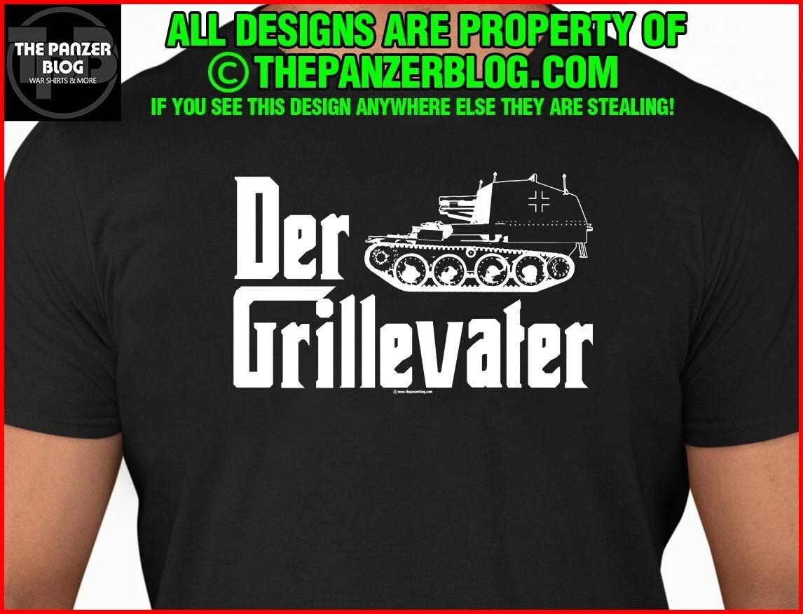 Der Grillevater Panzer T-Shirt WWII German God Father Parody S