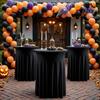 Cocktail Table Cover Spandex Stretch Round Cocktail Tablecloths with Wavy Drapes High