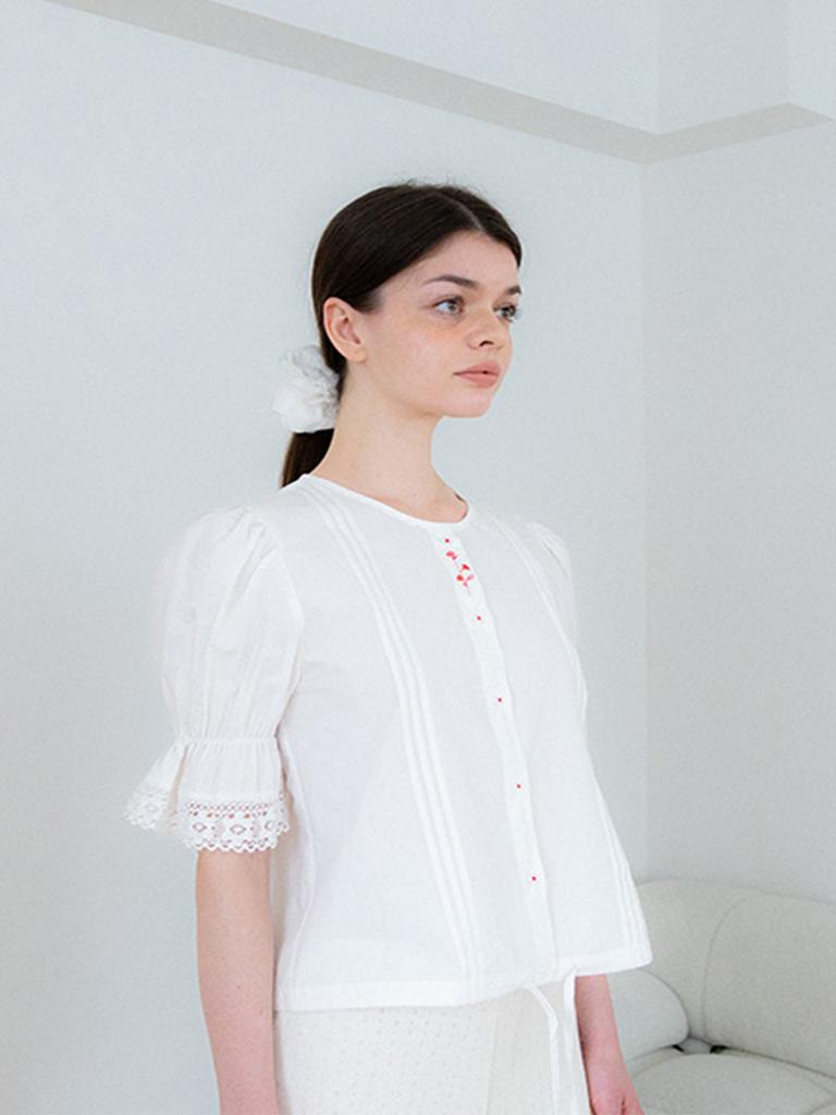 SORDI Flower Blouse_White