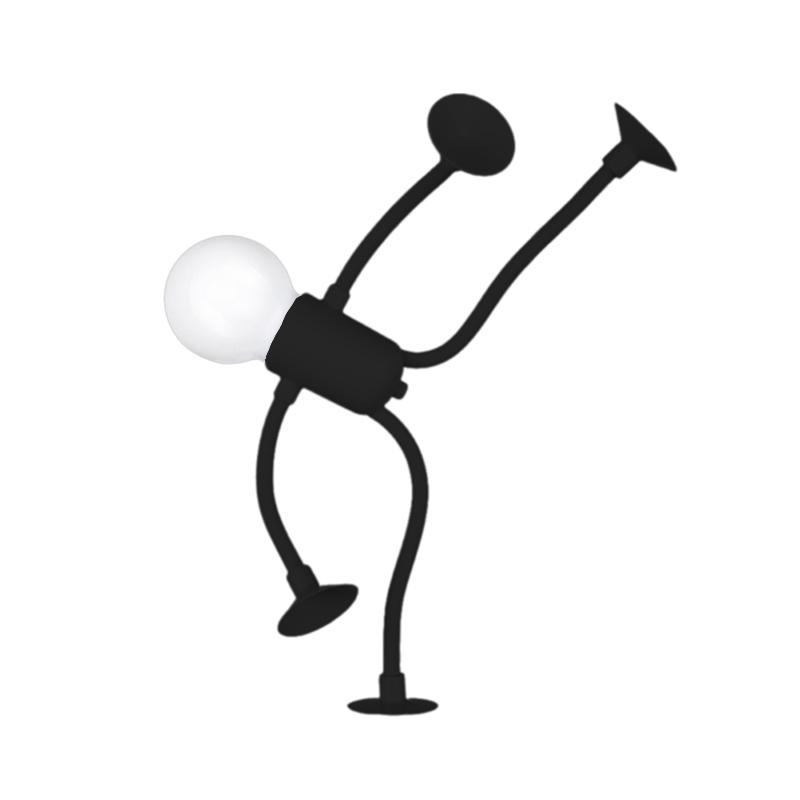 

Изменяемая форма Забавный спортсмен Ночной светильник Кнопка Батарея Настольная лампа Универсальная мини-лампа Креативный орнамент Вакуумная адсорбция чёрный