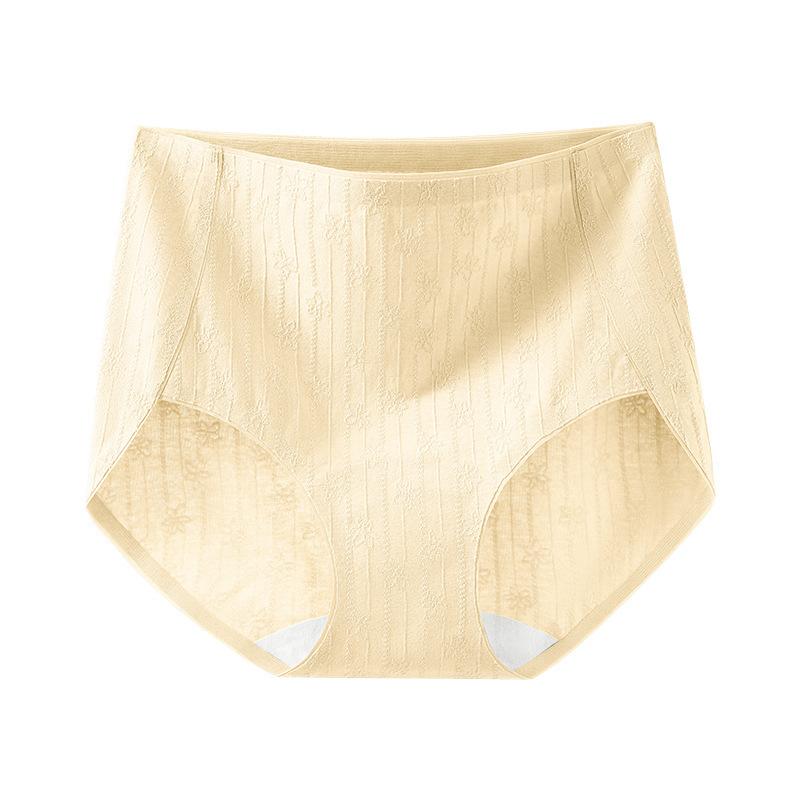 Plus Size Women's New Note Jacquard Pure Cotton Non Scratch Extended Crotch High Waist Triangle Briefs
