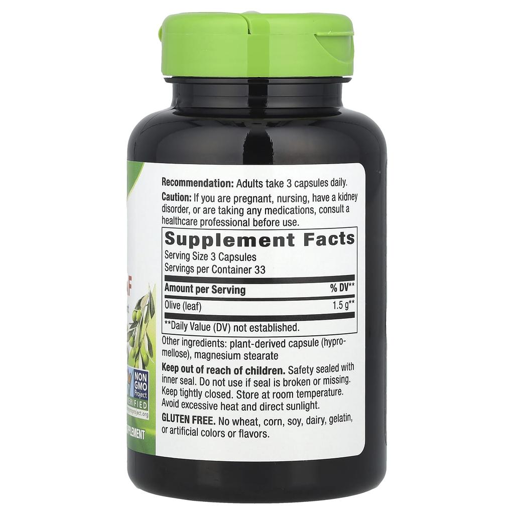 Nature'S Way, Olive Leaf, 1,500Mg, 100 Veggie Caps (500Mg per Capsule)