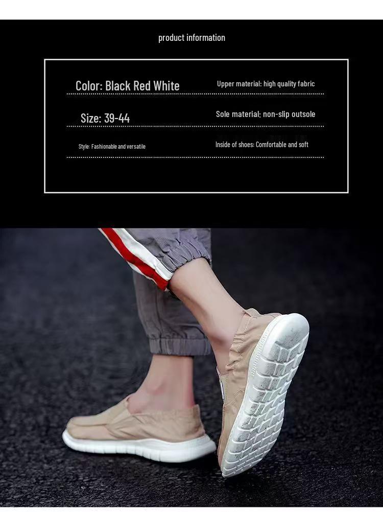 Tênis Masculino de Lona Slip-On Respirável - Tênis Casuais Confortáveis de Malha de Seda de Gelo para Primavera e Outono