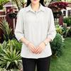 ZANZEA Women Casual Turn Down Collar 3/4 Sleeve Lace Splice Blouse