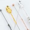 Beaded Coffee Spoon For Dessert And Beverage Long Handle Metal Spoon For Deep Cups DIY Art Design Kitchen Tool