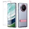 KEYSION Transparent Case for Huawei Mate X6 X5 X3 Hard PC Metal Kickstand Shockproof Phone Cover with Glass Screen Protector