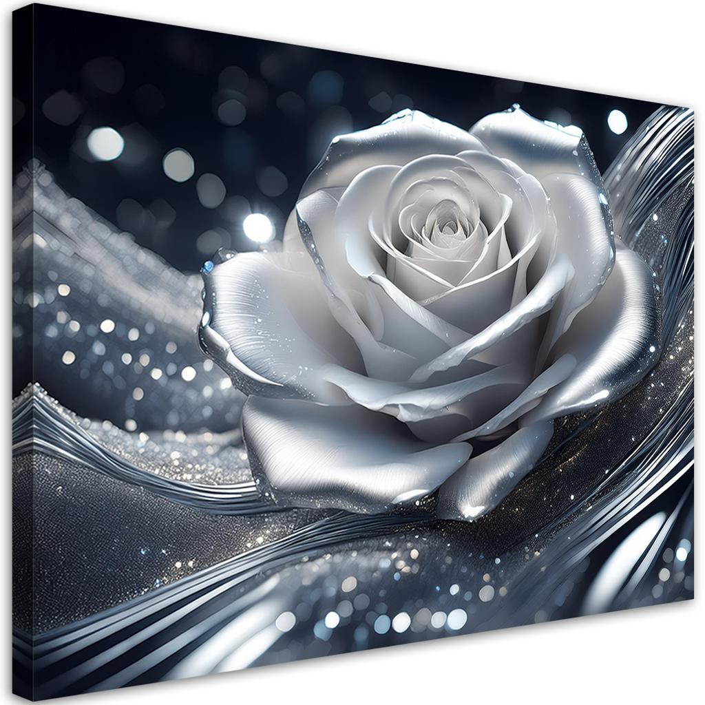 Canvas Print, Silver Rose Petal