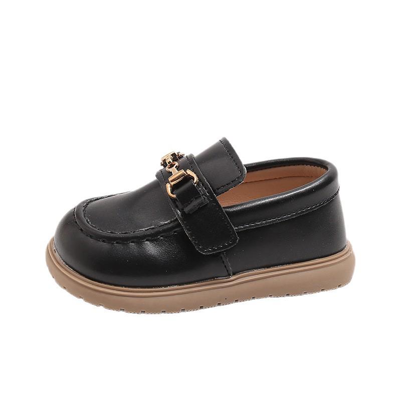 Girls' Slip-On Leather Princess Shoes - Spring/Autumn 2025, Korean Style, Soft Sole, Trendy for Little Girls