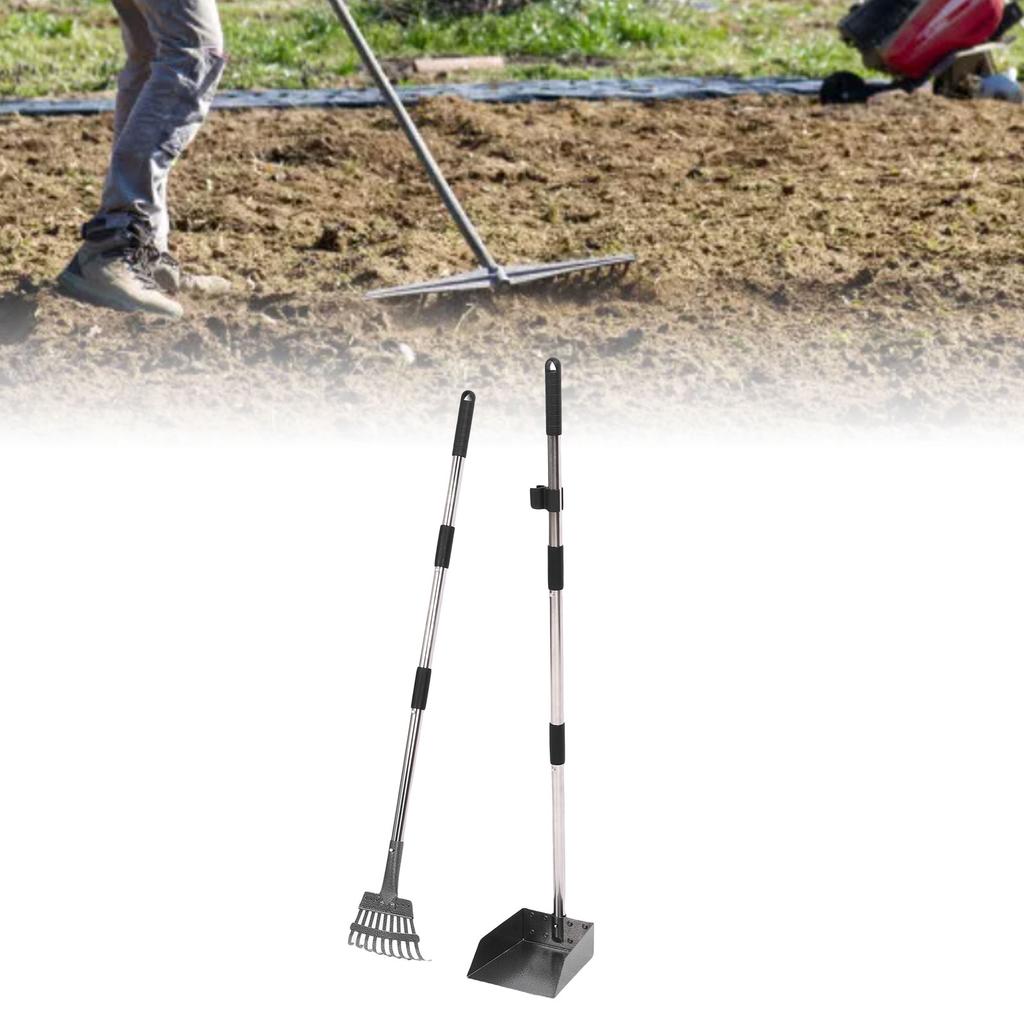 Metal Chicken Scooper and Rake,   Rake and Shovel Set, Chicken Coop Cleaning Tools Chicken Coop Accessories for Chickens Ducks and Small Anim