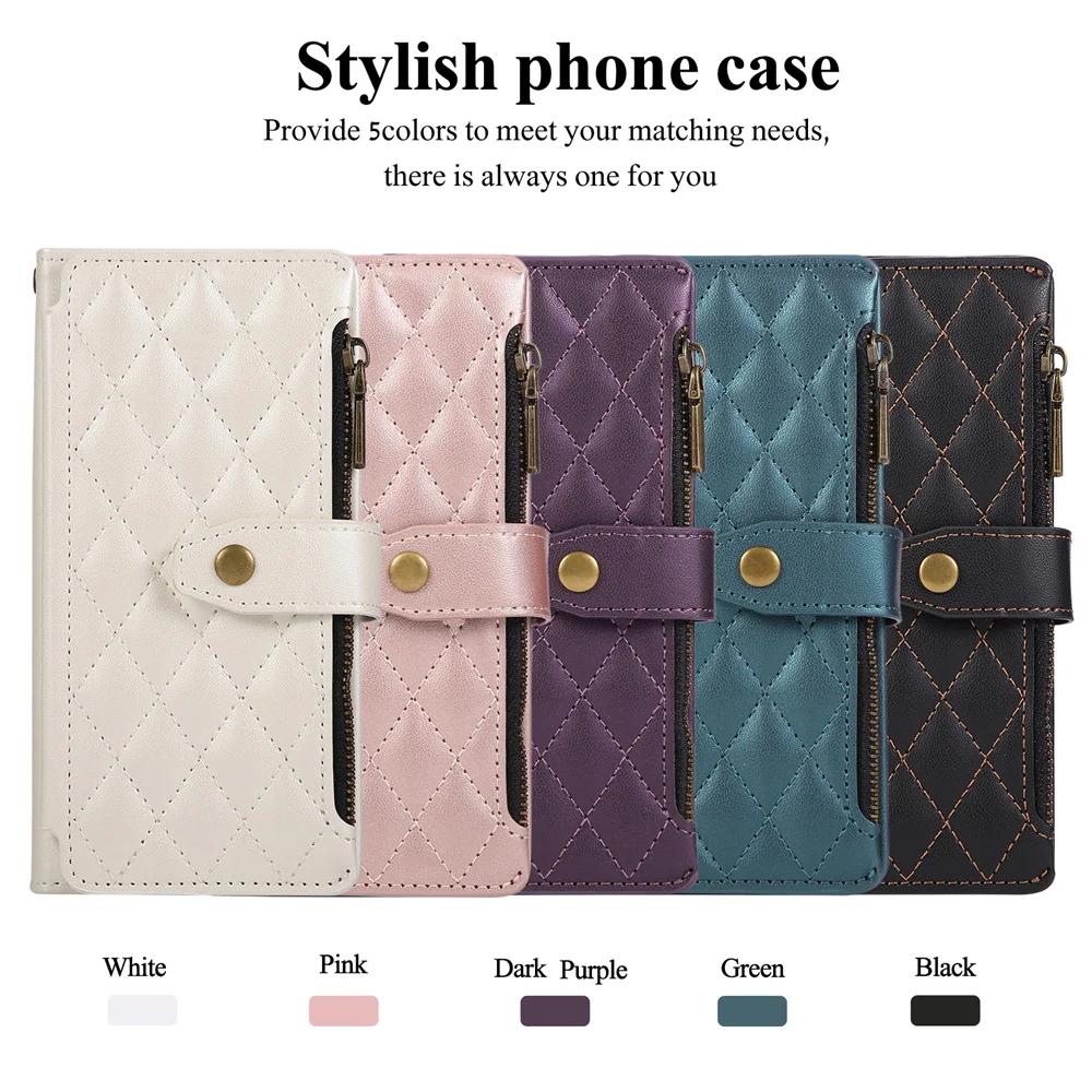 Lanyard Leather Flip Purse Phone Case for IPhone Air 17 Pro Max 16 15 14 Plus 13 12 Mini 7 8 Plus Wrist Strap Wallet Card Cover