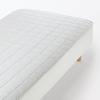 MUJI rutschfeste gewaschene Baumwoll-Matratzenauflage, Einzelbett, 100 x 200 cm, Grau, 76017738
