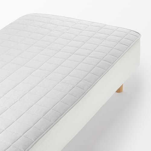 MUJI Нескользящий стираный хлопковый матрасный наматрасник, Односпальный, 100 x 200 см, Серый, 76017738