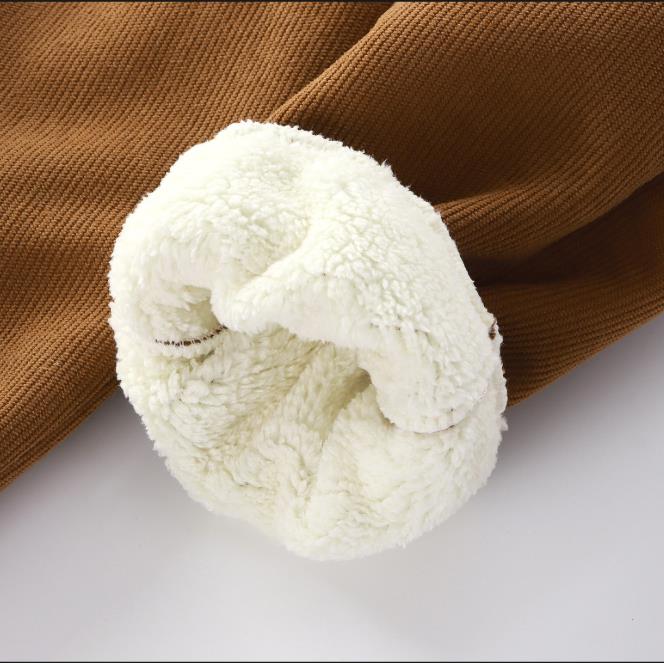 Autumn and Winter Children's Fleece-Lined Winter Sweatpants for Small & Medium Children Alpaca Fleece Cuffed Pants
