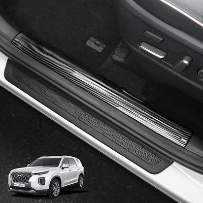 For Hyundai Palisade 2020-2026 Stainless Steel Inner Exterior Door Sill Protector Cover Welcome Door Threshold Trim Accessories