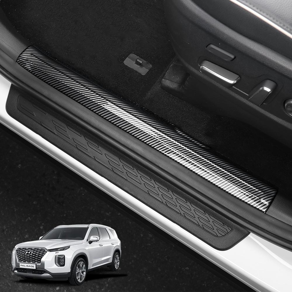 For Hyundai Palisade 2020-2026 Stainless Steel Inner Exterior Door Sill Protector Cover Welcome Door Threshold Trim Accessories