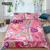 Home Living Luxury 3D Pink Paris Bedding Set Girl Duvet Cover Set Pillowcase Kids Bedding Set Queen and King EU/US/AU/UK Size