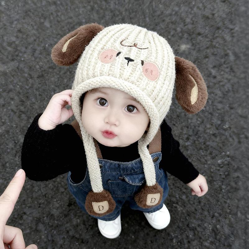 Baby Knit Hat Cute Dog Cartoon Kids Winter Warm Beanie For Children Children