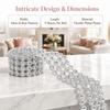 Silver Color Diamond Mesh Ribbon 4 Inch Width Diamond Warp Ribbon Rhinestone Ribbon  Wedding Decor