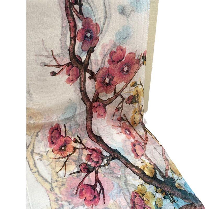 Summer Thin Silk Scarf for Women's High-end Georgette Scarf Long Versatile Fashion Shawl Scarf Beach Towel