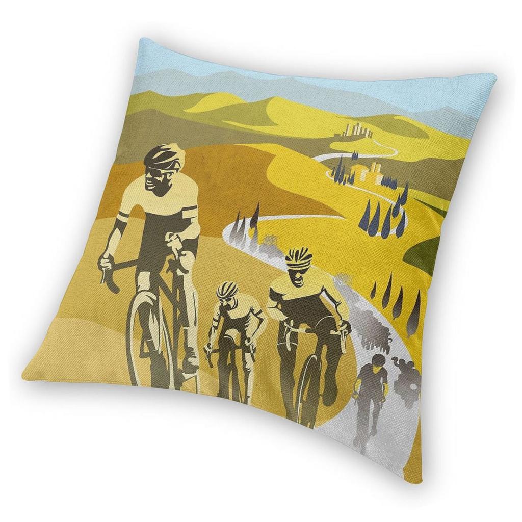 Strade Bianche Ciclismo Retrò Arte Federa Poliestere Lino Velluto Cerniera Creativa Copricuscino per la Casa
