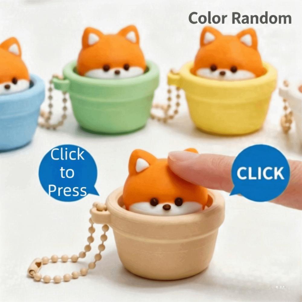 Finger Button Clicker Fidget Keychain Button Press Click Keyring Gifts for Children