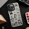 Stylish Black And White Cartoon Cats Pattern Phone Case For iPhone 17/16/17E/16E/15/14/13/12/11 Pro Max