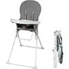 Fixed High Chair with Depth-adjustable Tablet, Gray