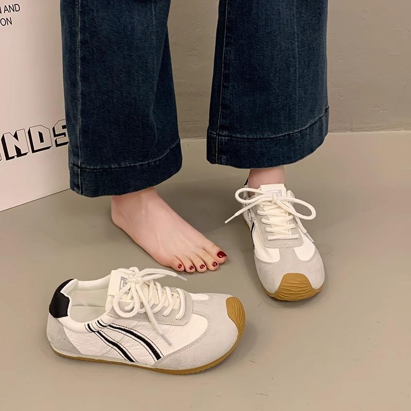 2025 spring German training shoes women's shoes new popular retro color matching fashion Forrest Gump shoes versatile white shoes board shoes