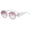 Trendy Round Punk Sunglasses Oval Uv Protection Hip Hop Shades Retro Wide Temples Sun Glasses For Women & Men