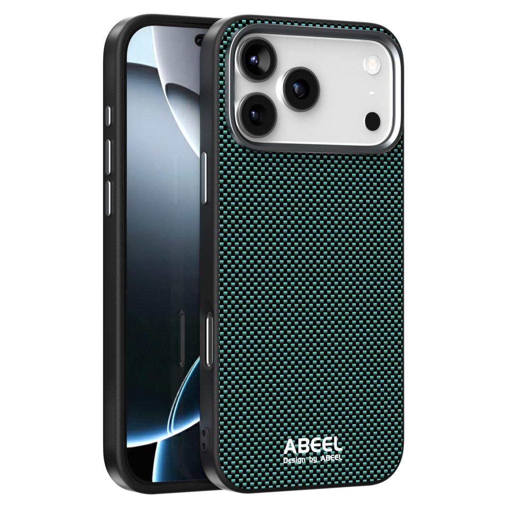 ABEEL For iPhone 17 Pro Max Case Compatible with MagSafe Printed PC TPU Aluminum Alloy Leather Phone Cover