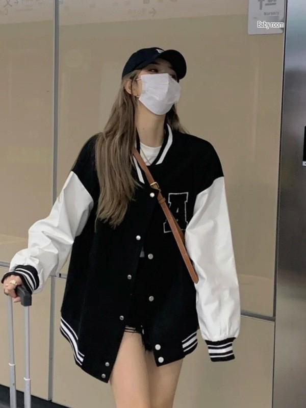 Women's Retro Baseball Jacket - Stylish Oversized Outerwear for Early Spring/Fall and Winter Sportswear 2026