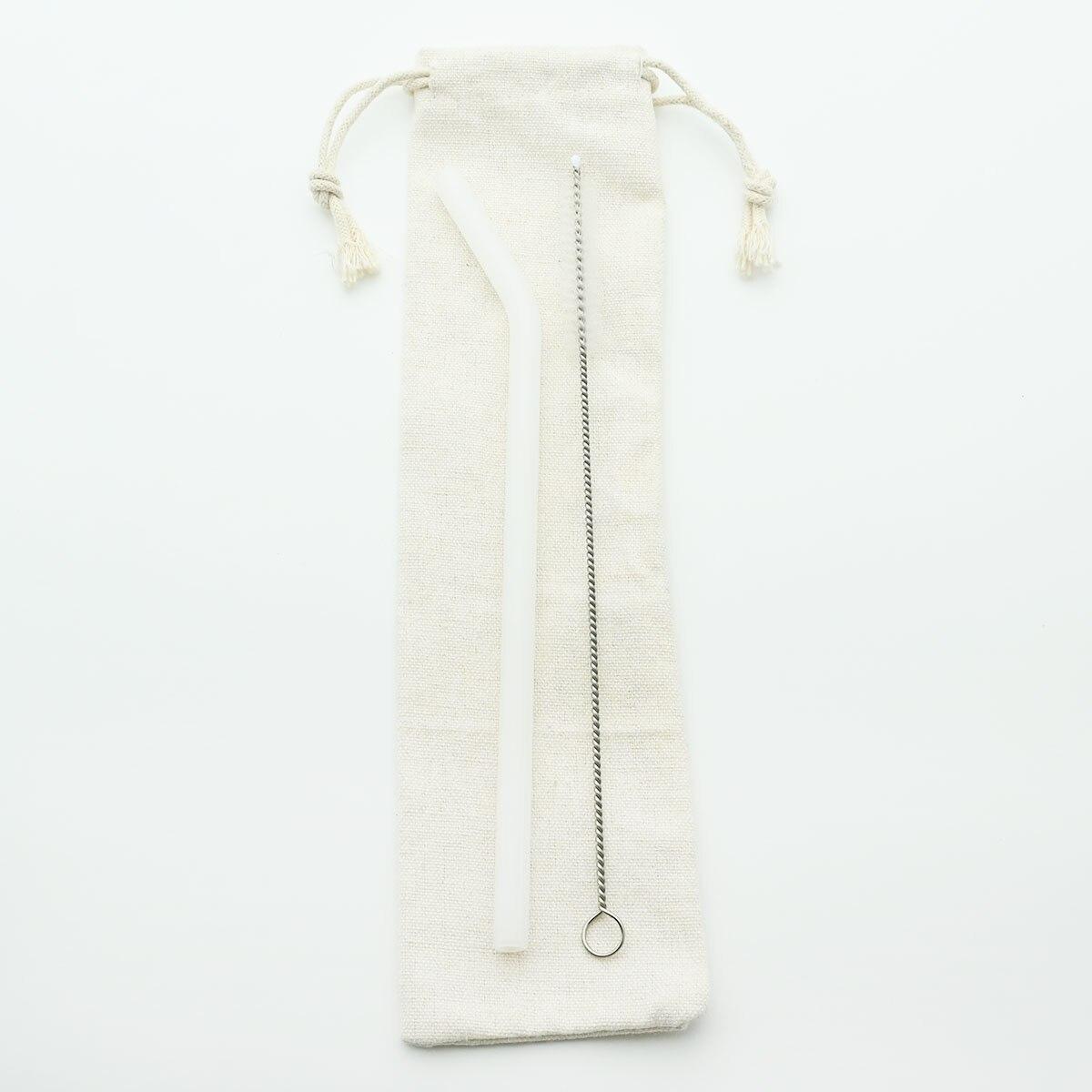 

3 шт. многоразовые стеклянные соломинки, красочные, экологически чистые, с высоким содержанием боросиликата для молочных коктейлей, напитков, барные аксессуары, с щеткой для чистки Bent белый