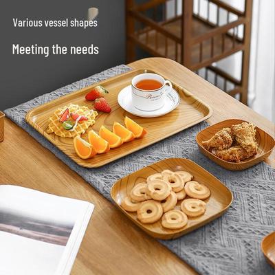 Bandeja Japonesa con Veta de Madera: Plato para Huesos para Snacks, Frutas, Postres y Almacenamiento de Frutos Secos