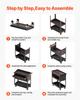 4-Tier Tool Cart On Wheels 350 Lb Rolling Work Cart with Drawer & Pegboard
