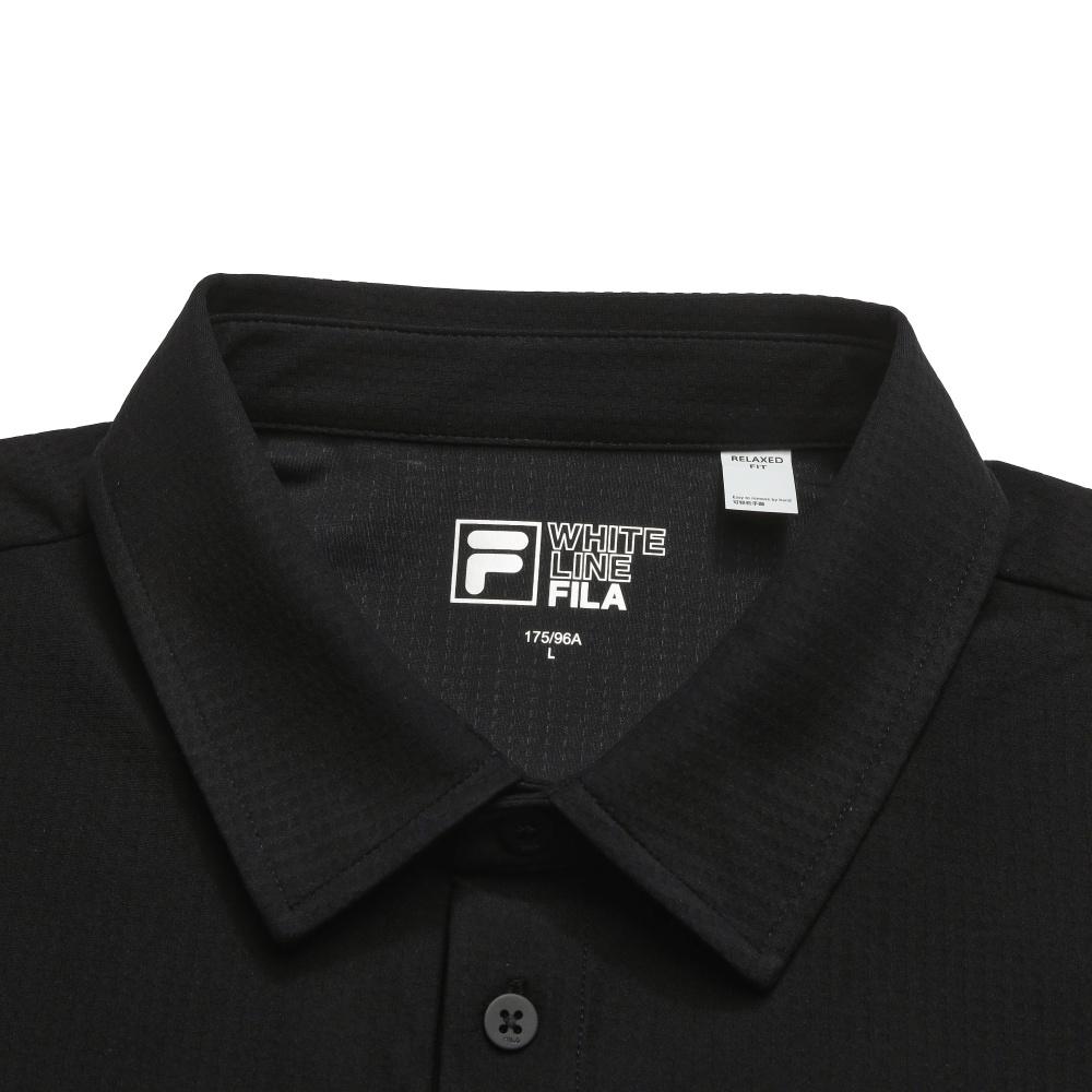 FILA White Simple Classic Versatile Comfortable Casual Breathable Knitted Short Sleeve Polo Shirt Men tops F11M623101FBK