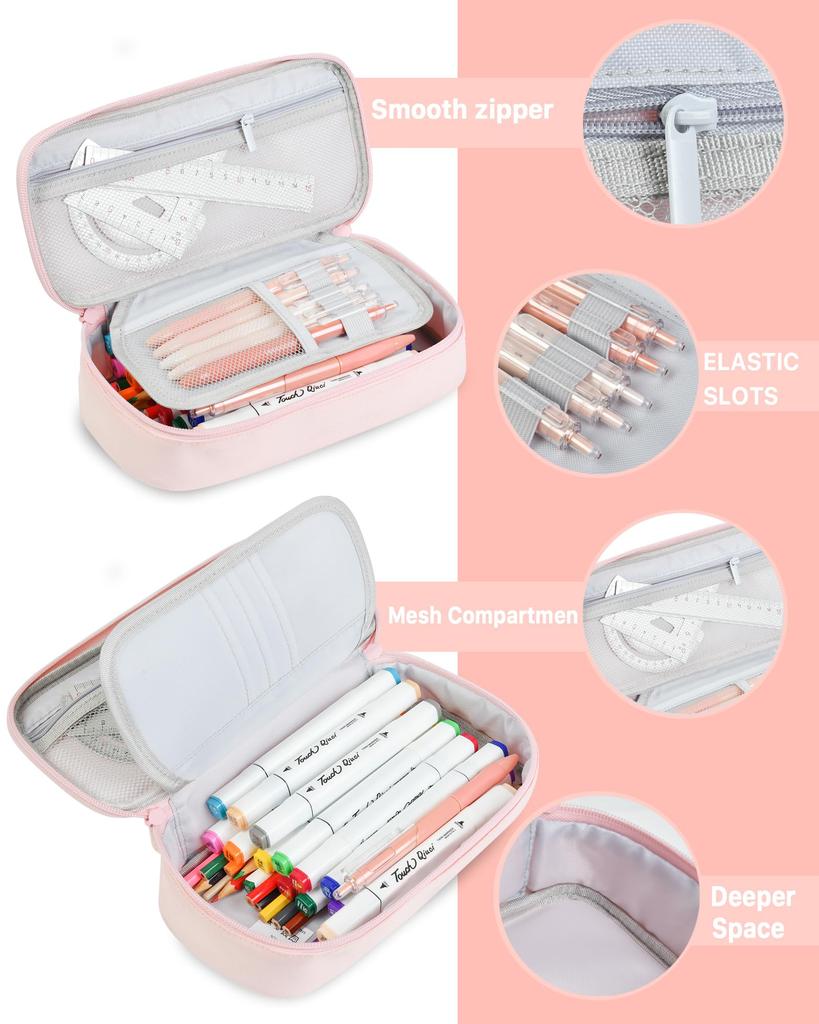 YOKUMA Pencil Large for High School Middle School College Elementary School and Kids Case, Stylish, Simple, Capacity, Multifunctional, Adults,