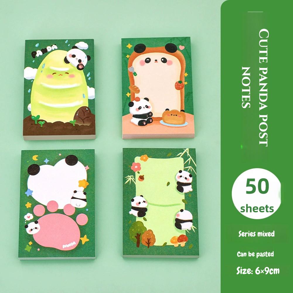4 pièces/lot Mignon Panda Notes Adhésives pour Étudiants Kawaii Dessin Animé Panda Bloc-Notes Commentaires Papier Notes Adhésives Scolaire Livre Affiché