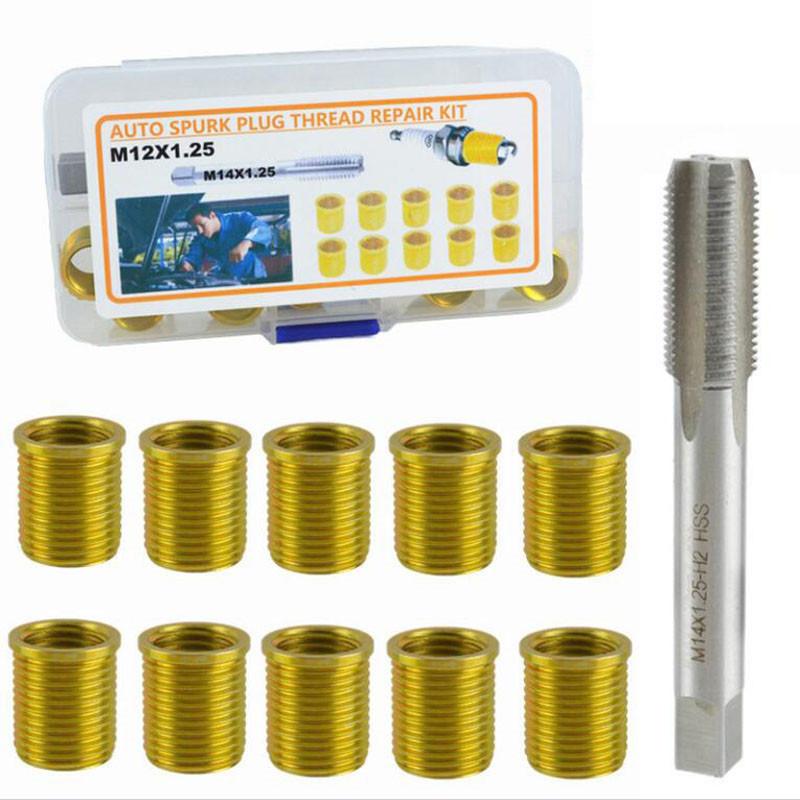 

Инструмент для ремонта резьбы свечей зажигания Метчик Свечи зажигания с вставками M12x1.25 Набор метчиков Резьбовые вставки Замена резьбы свечей зажигания B