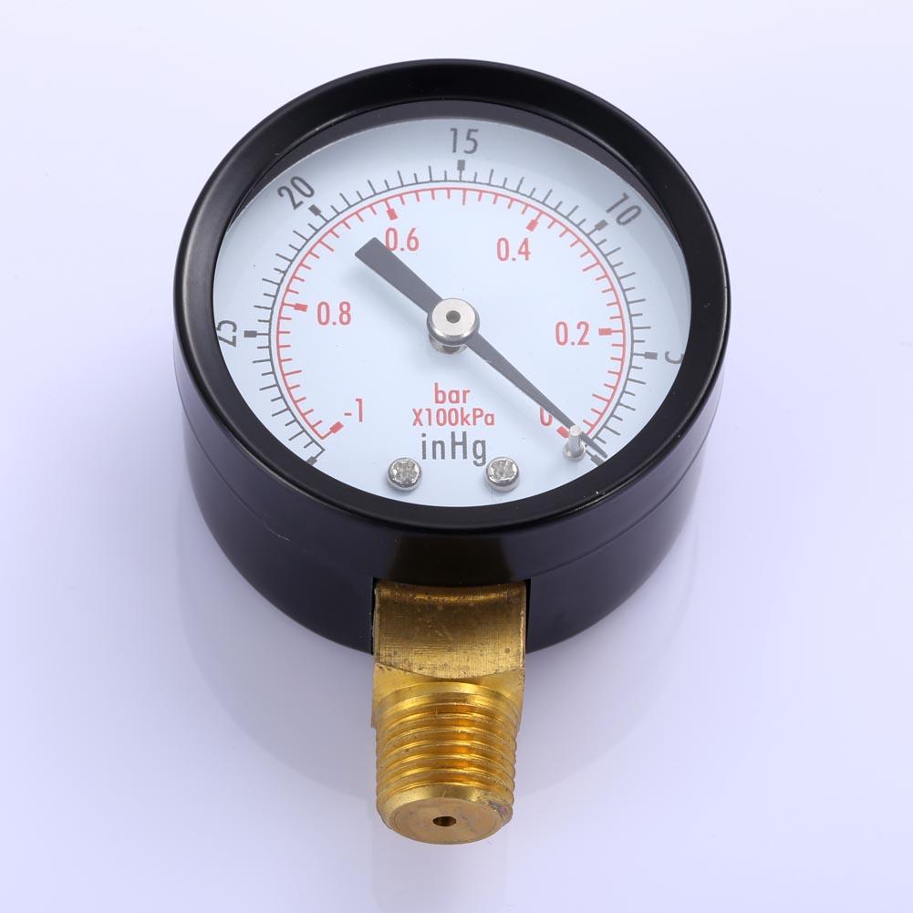 50mm Face Double Scale Pressure Gauge 1/4inch NPT Thread 0~-30nhg 0~-1Bar Mini Dual Scale Dial Gauge Vacuum Pressure Meter