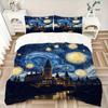 3Pcs Hogwarts Castle Printed Bedding Set, Breathable And Soft, Machine Washable, Christmas Gift, Suitable for Bedroom Decoration, 15188
